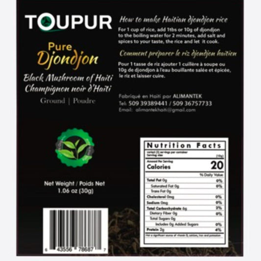 Djon Djon Powder – Toupur (Haitian Black Mushroom Powder)