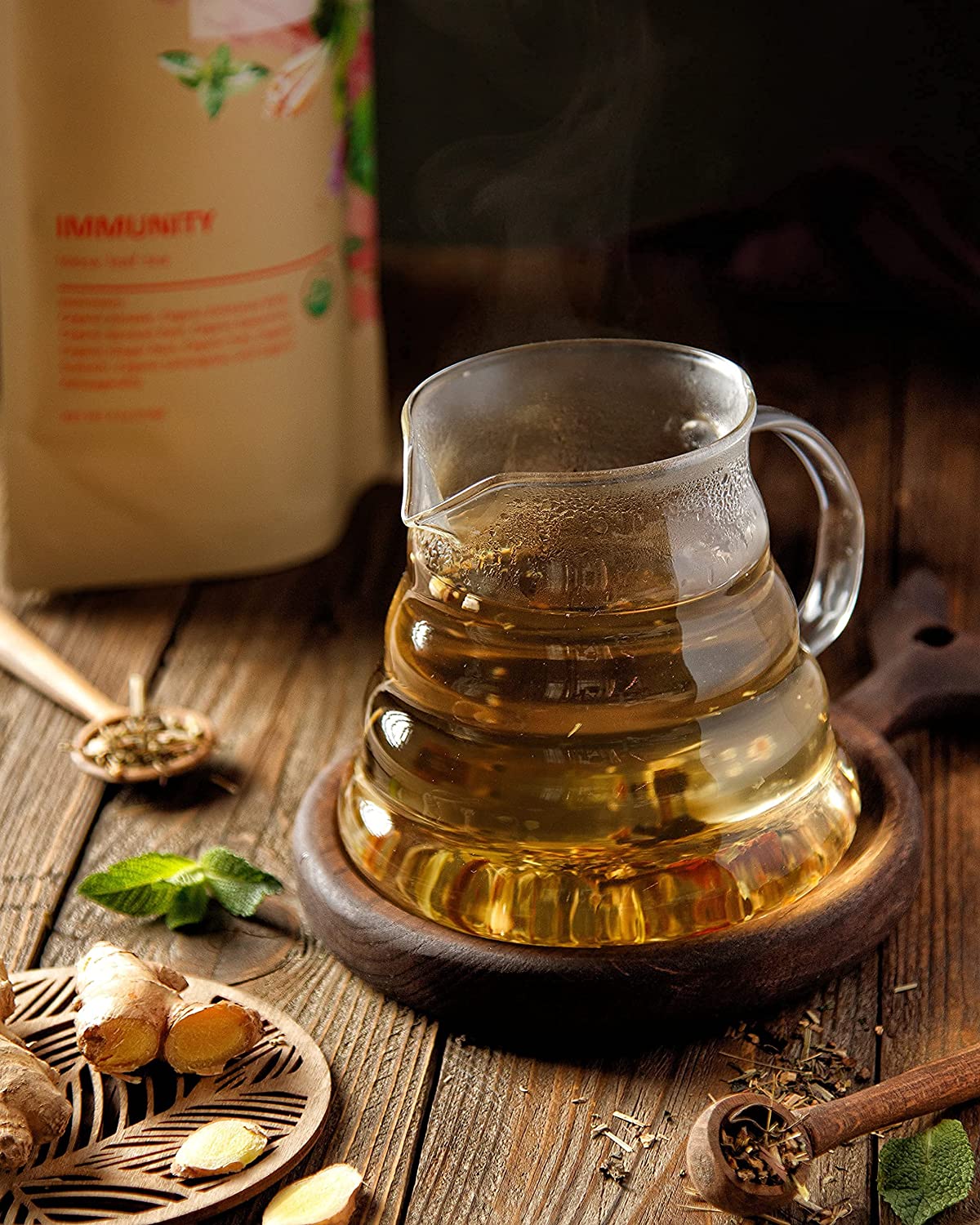 Immunity Loose Leaf Herbal Tea, USDA Organic, Kosher, Caffeine-Free - 4 oz (114g)