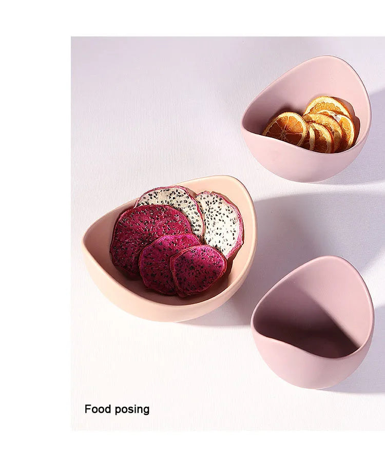 Lotus Ceramic Bowl Dishes Plates Sets Decor Creative Fruit Salad Plate Dinner Plate Organizer Flower Shape Container Storage
