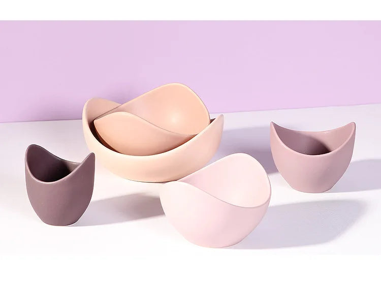 Lotus Ceramic Bowl Dishes Plates Sets Decor Creative Fruit Salad Plate Dinner Plate Organizer Flower Shape Container Storage