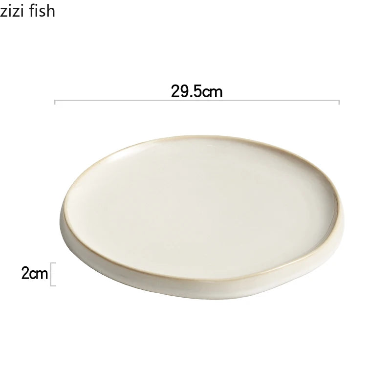 Simple Ceramic Dinner Plates Round