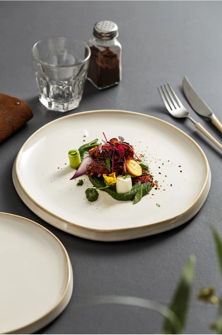 Simple Ceramic Dinner Plates Round