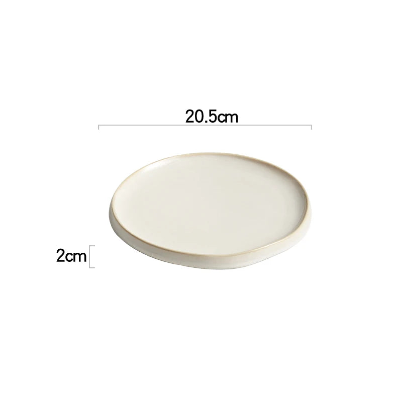 Simple Ceramic Dinner Plates Round