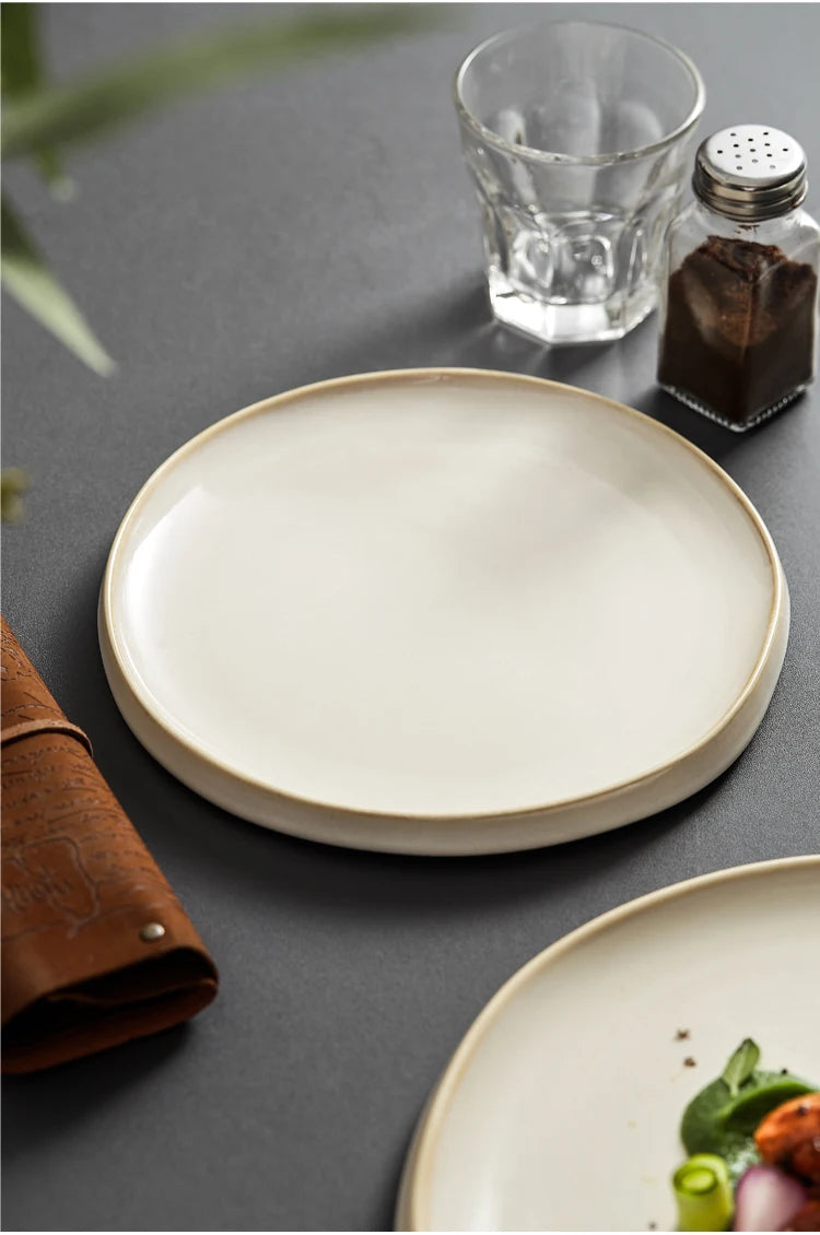 Simple Ceramic Dinner Plates Round