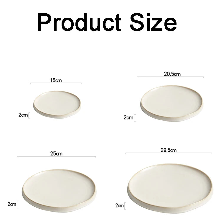 Simple Ceramic Dinner Plates Round