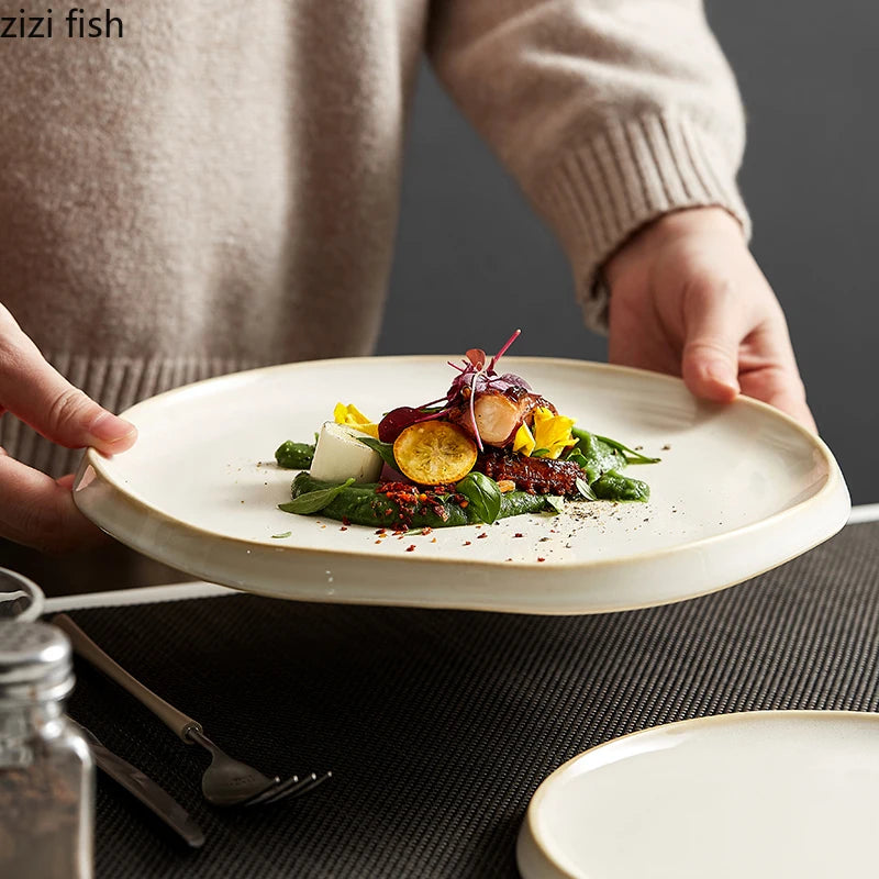 Simple Ceramic Dinner Plates Round