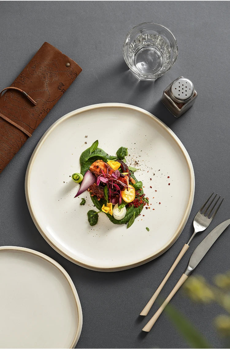 Simple Ceramic Dinner Plates Round