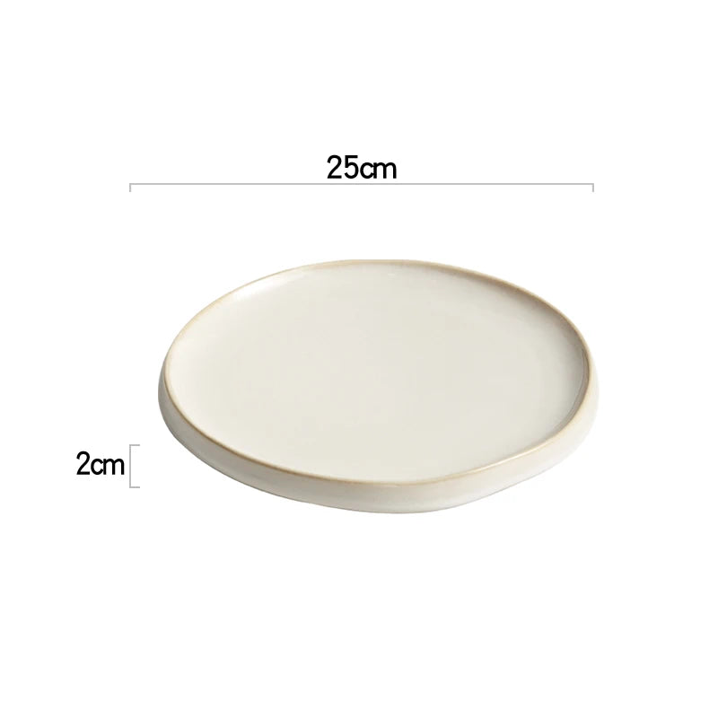 Simple Ceramic Dinner Plates Round