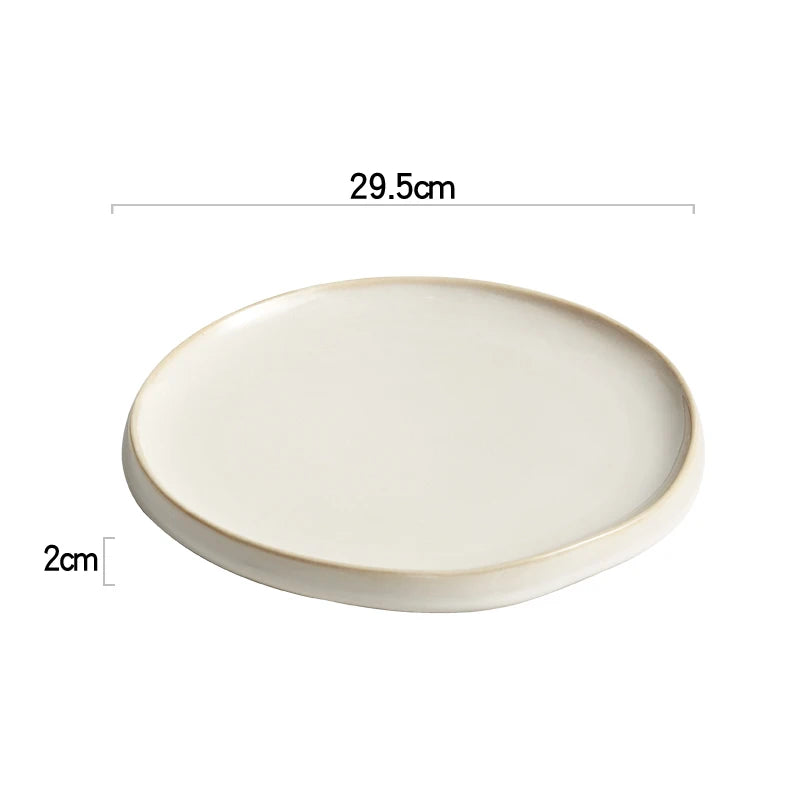 Simple Ceramic Dinner Plates Round