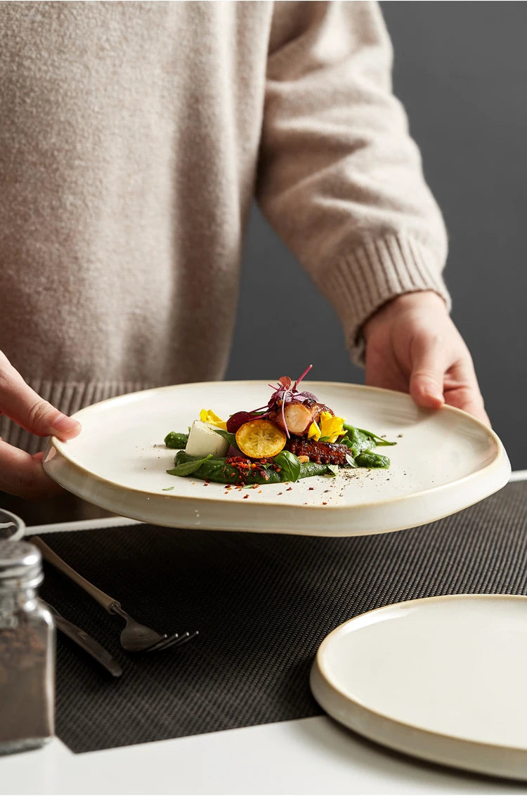 Simple Ceramic Dinner Plates Round