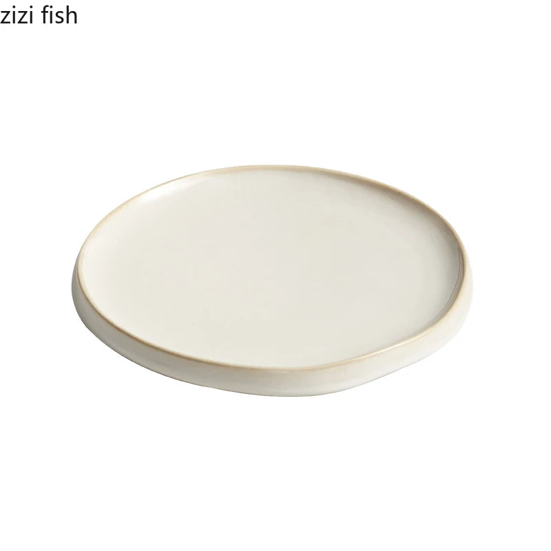 Simple Ceramic Dinner Plates Round