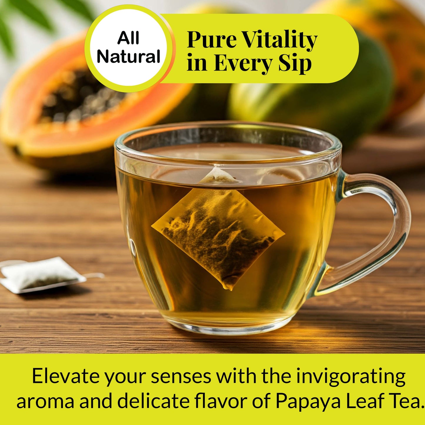 Akshit 75 Papaya Leaf Tea Bags – Caffeine-Free Herbal Support for Immunity & Digestion