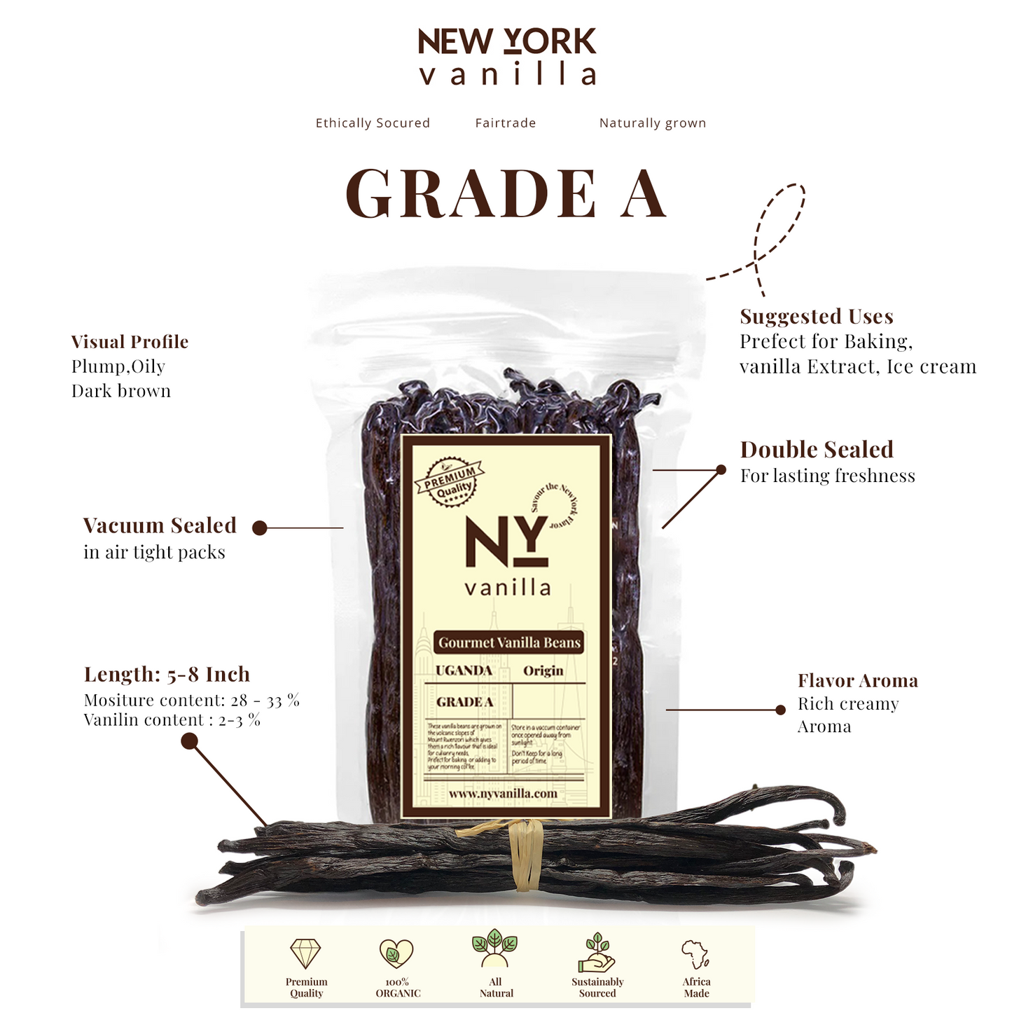 SPECIAL !! Premium Wholesale Bulk Ugandan Vanilla Beans Grade-A Superior Quality for Exquisite Culinary Creations