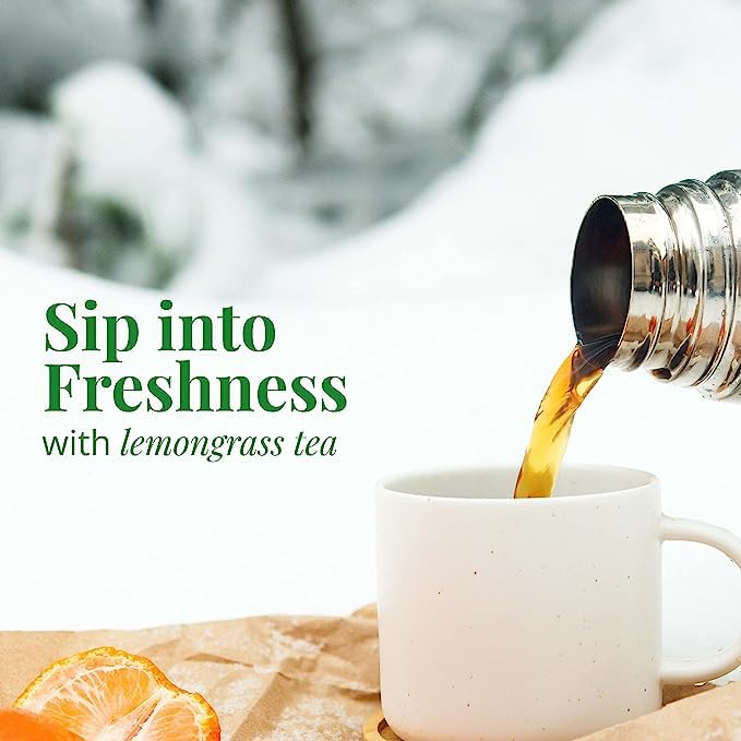 Akshit Lemongrass Tea | 75 Tea Bags from 100% Pure Lemongrass Leaves - Relaxing Tea, Brew Hot or Iced Tea | NON-GMO, Caffeine-Free.
