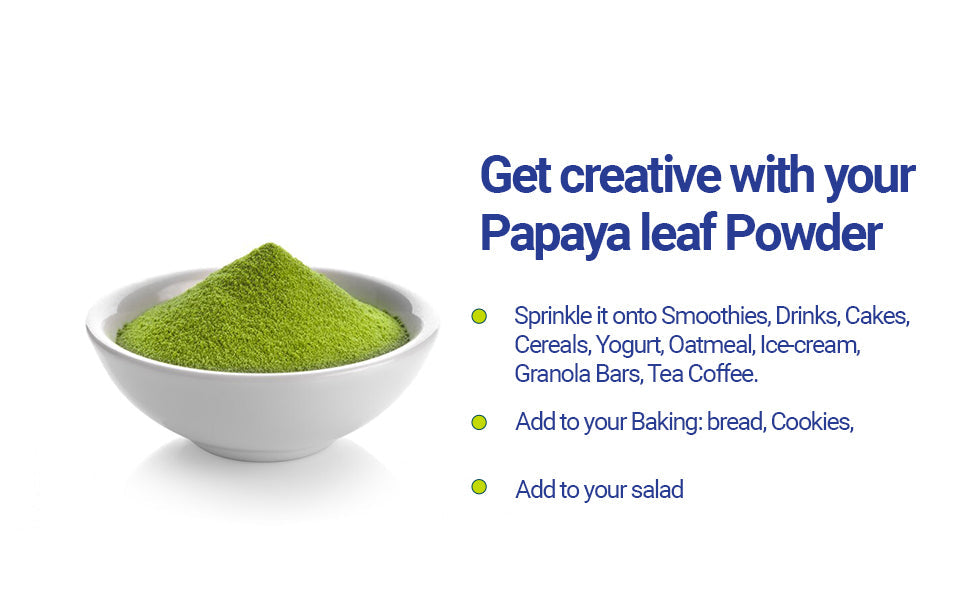 Akshit Papaya Leaf Powder, Dried Papaya Leaf, 2.6oz, Papaya Leaf Tea, Non GMO, Caffeine free, Sugar free, Gluten free, Vegan friendly | Pack of 1