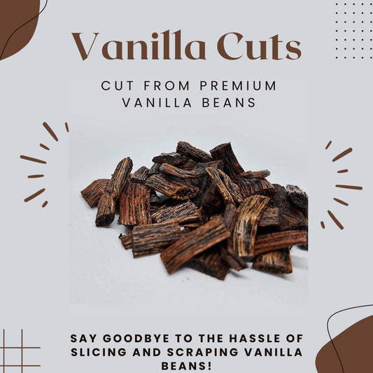 Premium Vanilla Cuts - 1 lb. From Whole Vanilla Beans Grade B | Cut and Sorted for Easy Use