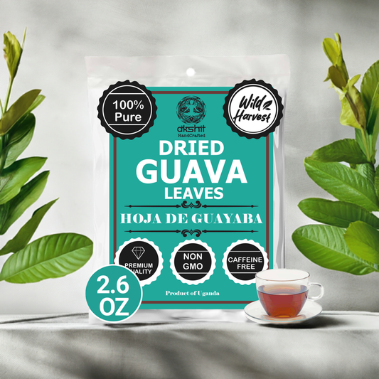 Akshit Dried Guava Leaves ( Hojas De Guayaba ) - 2.6 oz | Pure Guava Leaf for Tea | Feuilles de goyave | Caffeine free, Non GMO, Gluten-free, bio Akshit