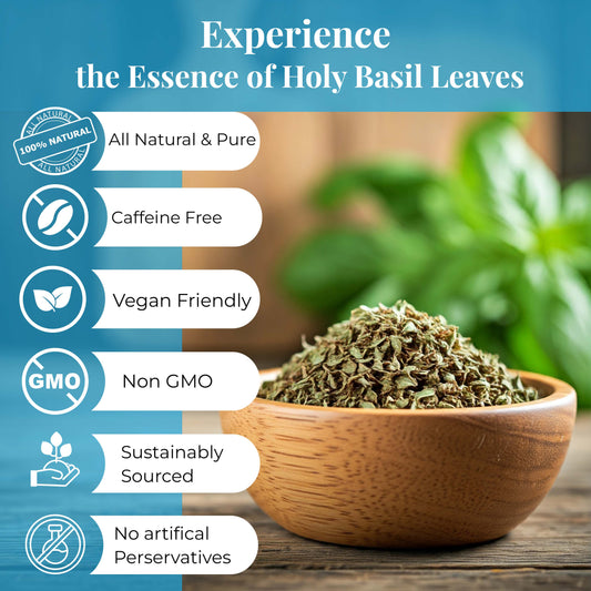 Akshit Dried Tulsi / Holy Basil Leaves | Tulsi Tea | Holy Basil Tea-2.6oz