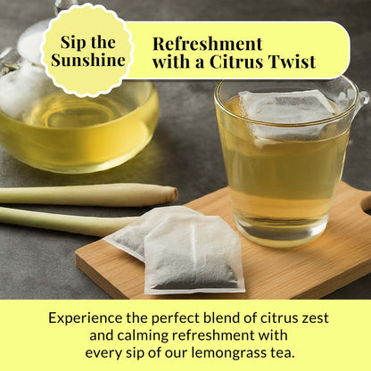 Akshit Lemongrass Tea | 75 Tea Bags from 100% Pure Lemongrass Leaves - Relaxing Tea, Brew Hot or Iced Tea | NON-GMO, Caffeine-Free.
