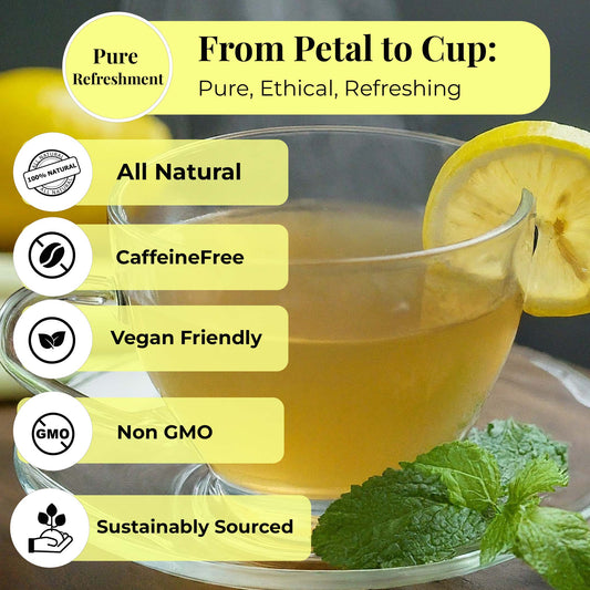 Akshit Lemongrass Tea | 75 Tea Bags from 100% Pure Lemongrass Leaves - Relaxing Tea, Brew Hot or Iced Tea | NON-GMO, Caffeine-Free.