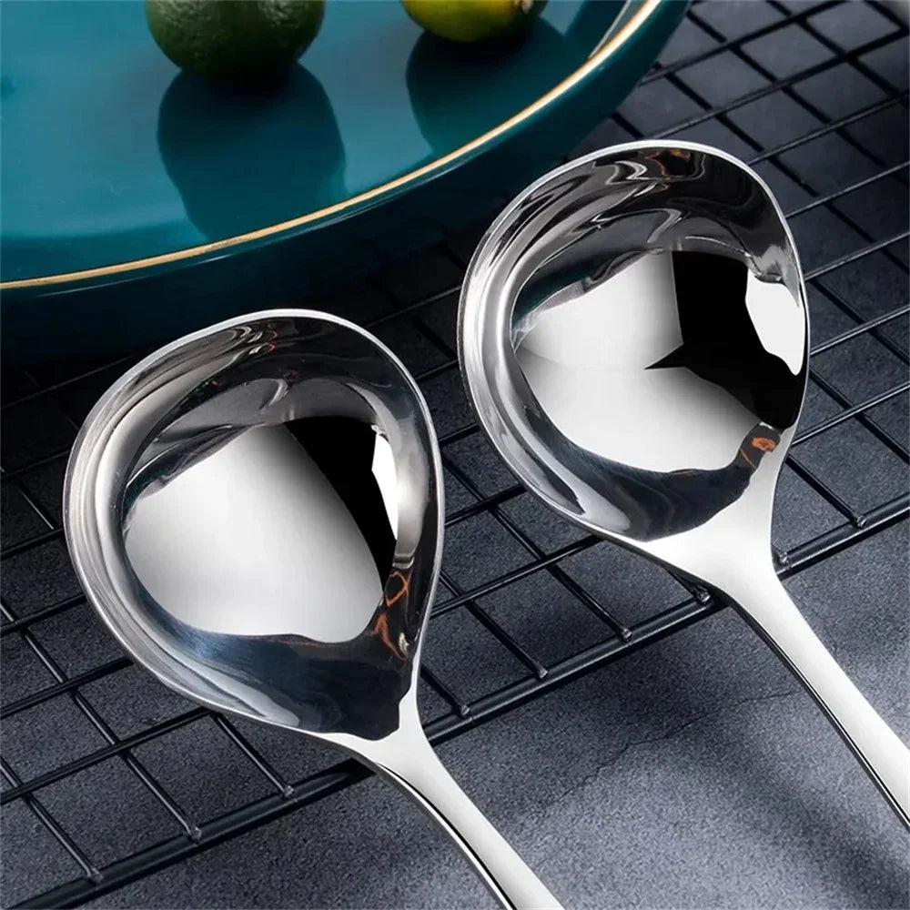 1pc 304 Stainless Steel Spoon Soup Spoon Rice Spoon LongHandle Tableware Set Kitchen Utensils