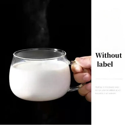 350 ml Letter Printed Transparent Creative Glass Coffee Tea Mug Drinks Dessert Breakfast Milk Cup Glass Mugs Handle Drinkware