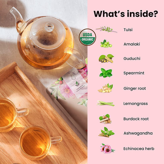 Immunity Loose Leaf Herbal Tea, USDA Organic, Kosher, Caffeine-Free - 4 oz (114g)