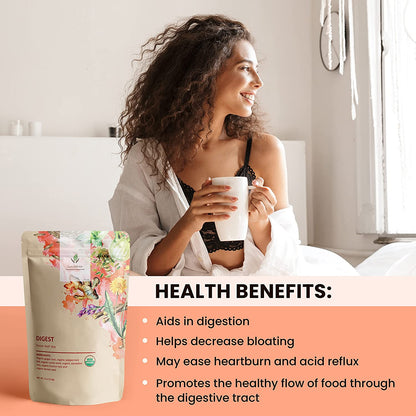 Digest Loose Leaf Tea, USDA Organic, Kosher, Caffeine-Free - 4 oz (114g)