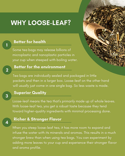 Gardenika Lemon Spearmint Tea, Loose Leaf, USDA Organic, Kosher, Caffeine Free – 4 Oz (113g)